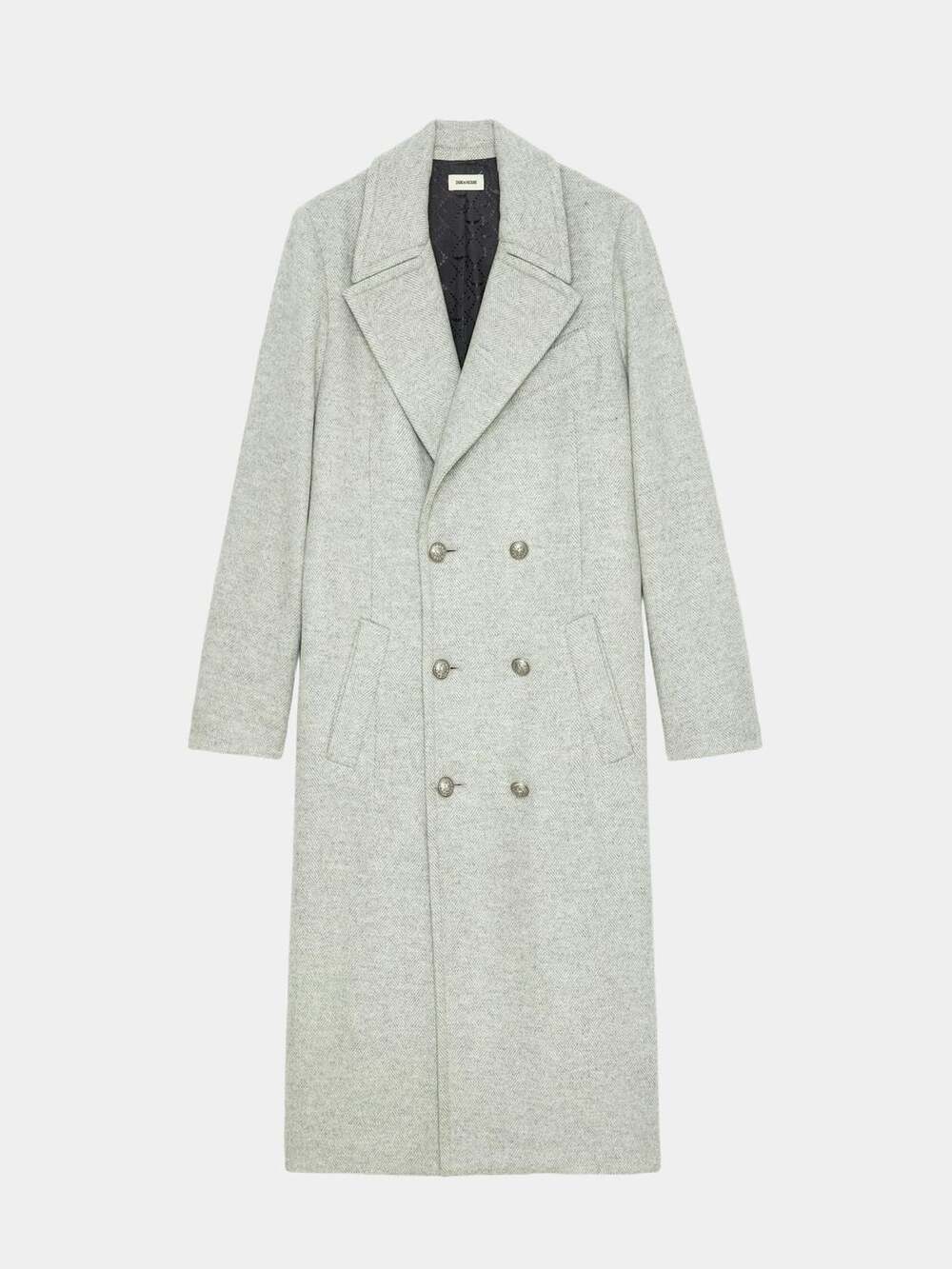 Zadig & Voltaire Mulan Chevron Wool Double Breasted Coat NWT